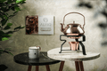 Handmade Hammered Copper Tea Kettle with Iron Warmer Stand – 1.6 qt